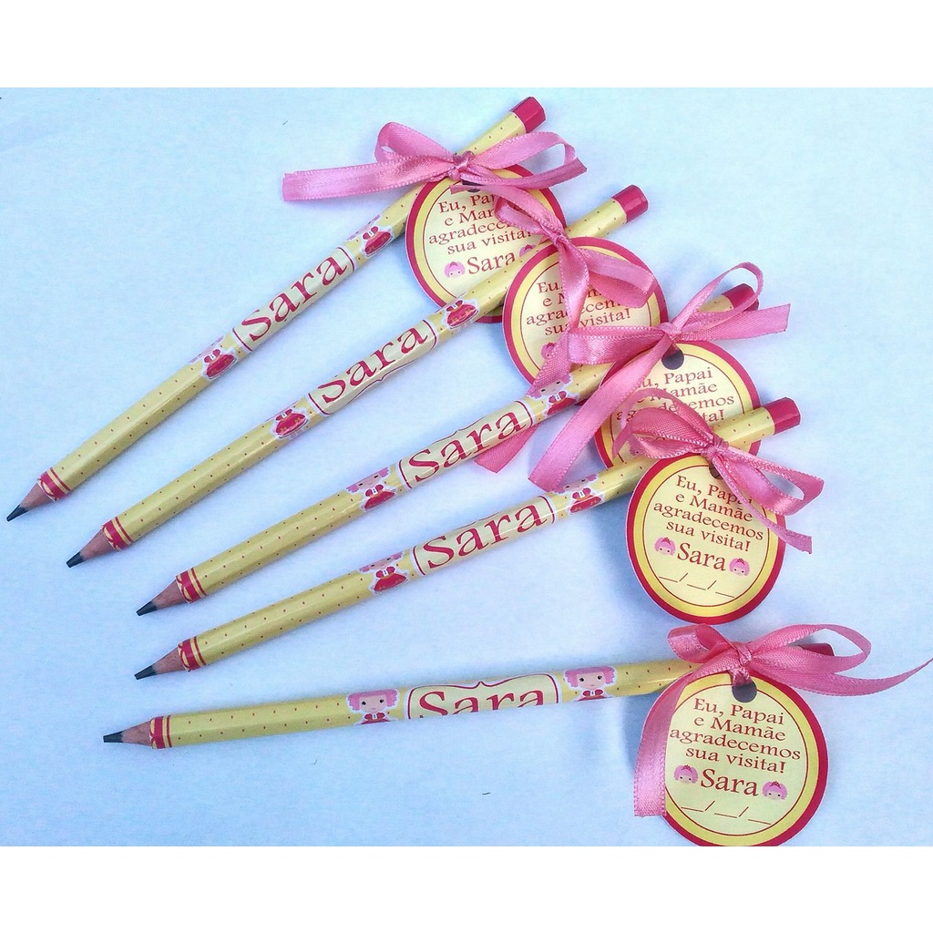 Lembrança Nascimento Lápis Personalizado Lembrancinha Maternidade Kit 20 unidades