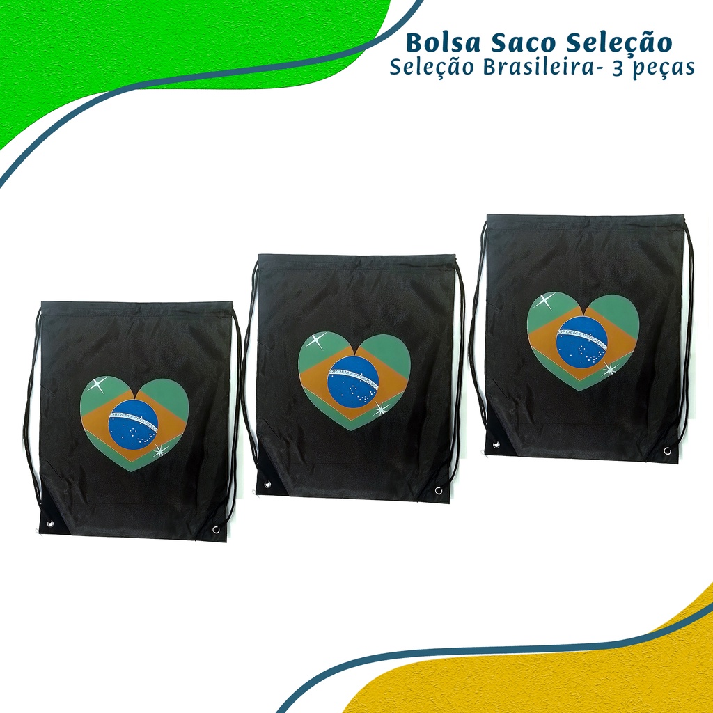 Mochila Saco Unisex Seleção Brasileira 3 Peças - Dolce Home