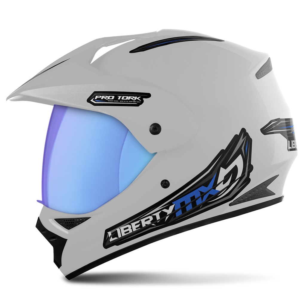 Capacete De Proteção Para Moto Motocross Modelo Original Pro Tork Liberty Mx Pro Vision Fechado Com Viseira Camaleão