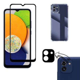 KIT galaxy A03 | Película de Vidro 3D - Capa Capinha Anti Impacto - Película da Câmera 3D