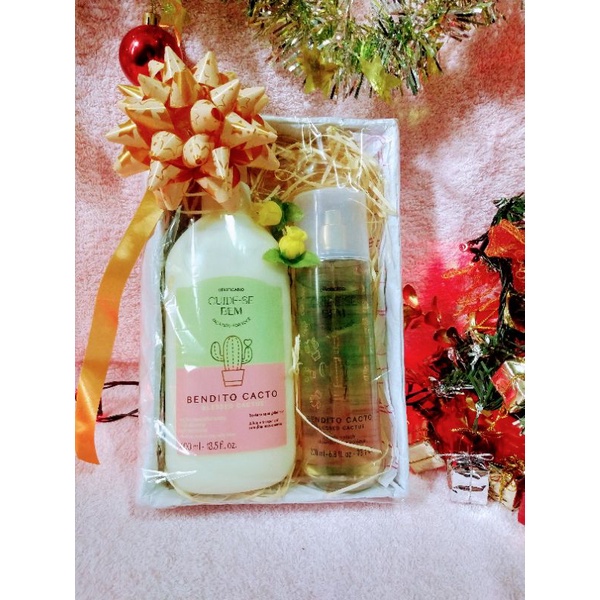 O Boticário Kit Estojo Presente Feminino Cuide-se Bem Bendito cacto Hidratante + Colônia