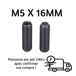 Parafuso Allen Sem Cabeça M5 X 16mm Côncava Oxidado Preto