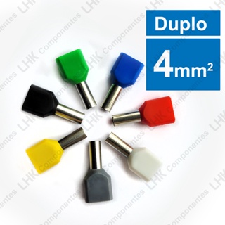 Terminal ilhós tubular isolado duplo 4mm TE4009 em Oferta na Shopee