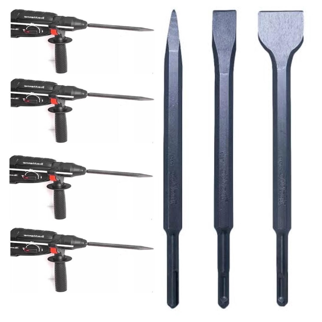 jogo Ponteiro Talhadeira P/ Martelo Rompedor Aço Cromo Vanadi em Oferta na Shopee