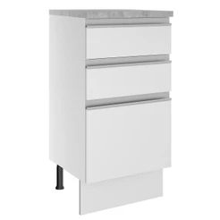 Balcão Madesa Glamy 40 cm 3 Gavetas - Branco