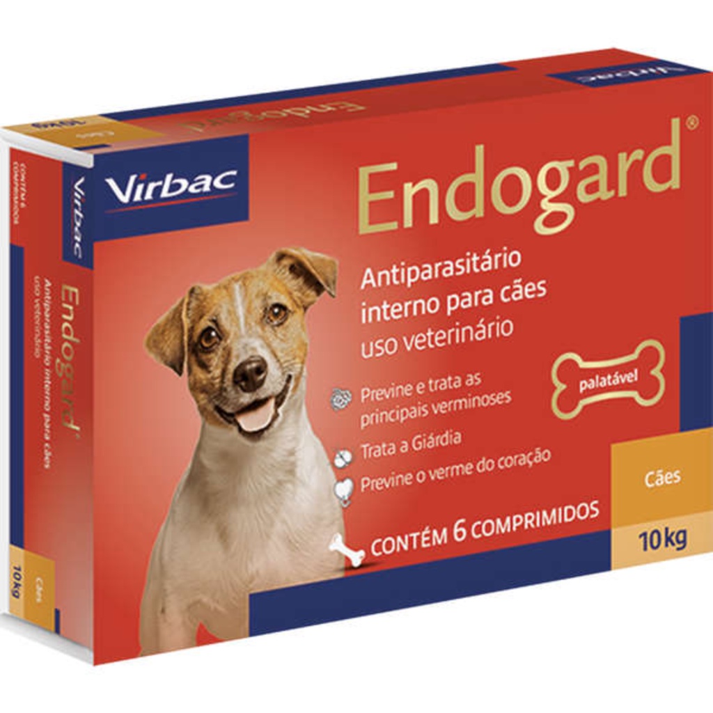 Endogard Vermifugo Caes 10kg 6 Comprimidos Virbac nematóides em Oferta na Shopee