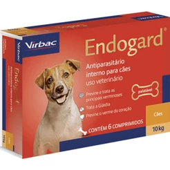 Endogard Vermifugo Caes 10kg 6 Comprimidos Virbac nematóides