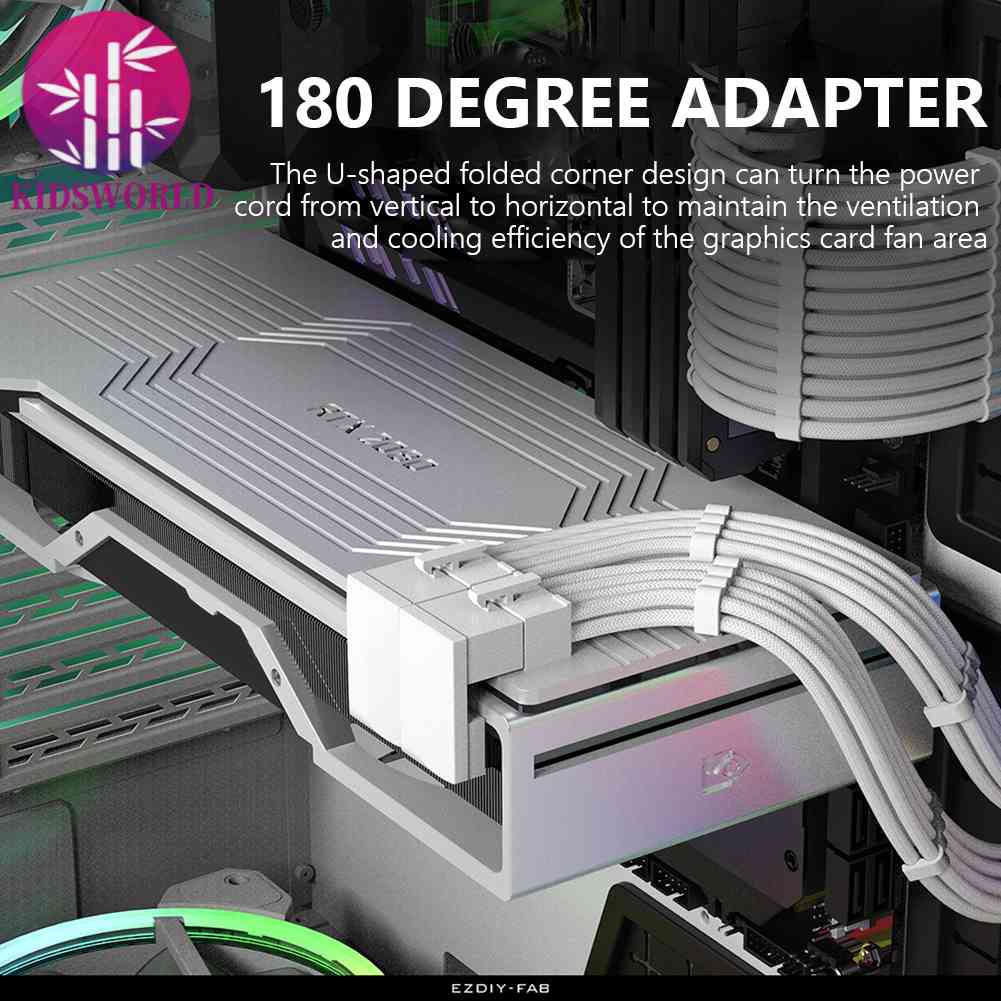 ATX 8 Pinos Fêmea A Adaptador Macho 180 Graus Para Placa GPU De Mesa