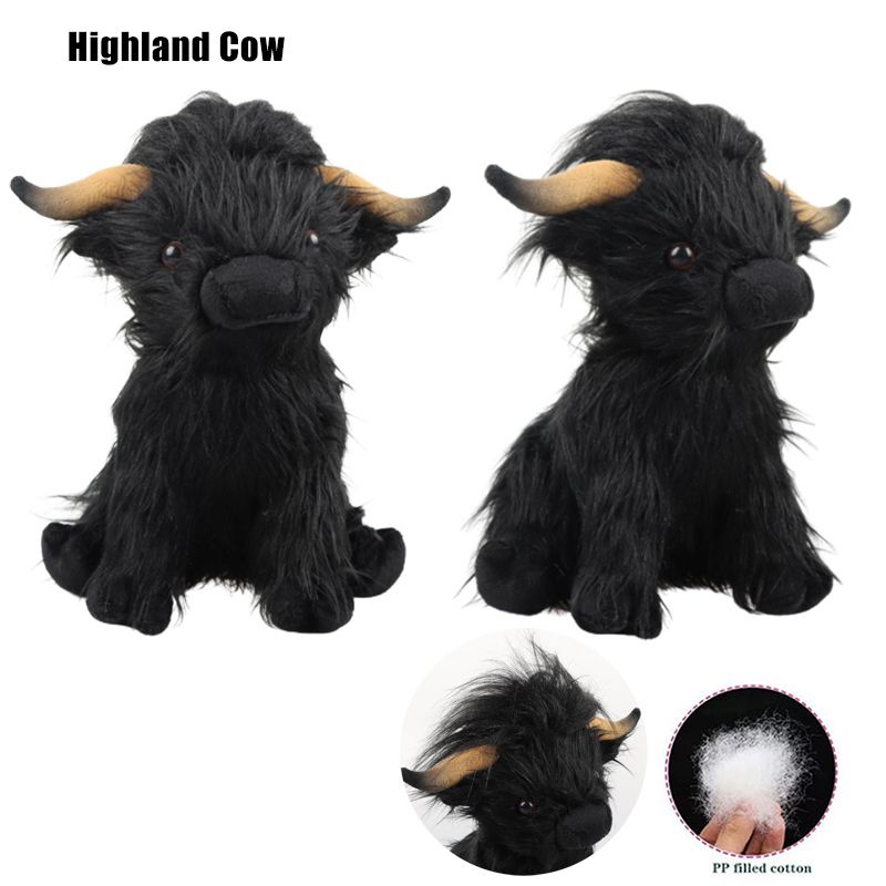 28cm Scottish Highland Cow Plush Toy Cute Simulation Long-Haired Doll Kids  Gift | Shopee Brasil