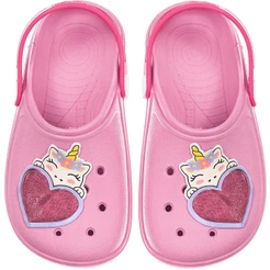 Babuche Infantil Sandália Feminina Menina Bebe Criança Antiderrapante Unicórnio Colorido Moda Chinelo Calce Fácil