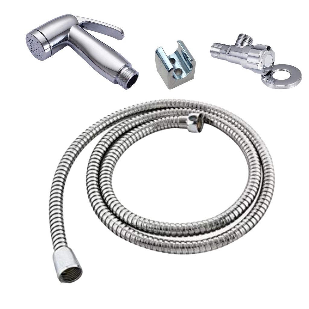 Kit de Ducha Higiênica Para Banheiro Completa Luxo Metal Inox núcleo da válvula de cobre 1,2m Chuveirinho Privada