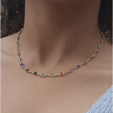 Colar Choker estilo europeu e americano Folheado banhado a ouro 18k prata 925