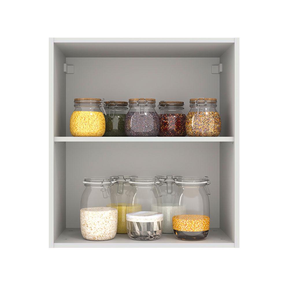 Detalhes do Armário de Cozinha Aéreo 60 cm 1 Porta Branco/Preto Agata Madesa