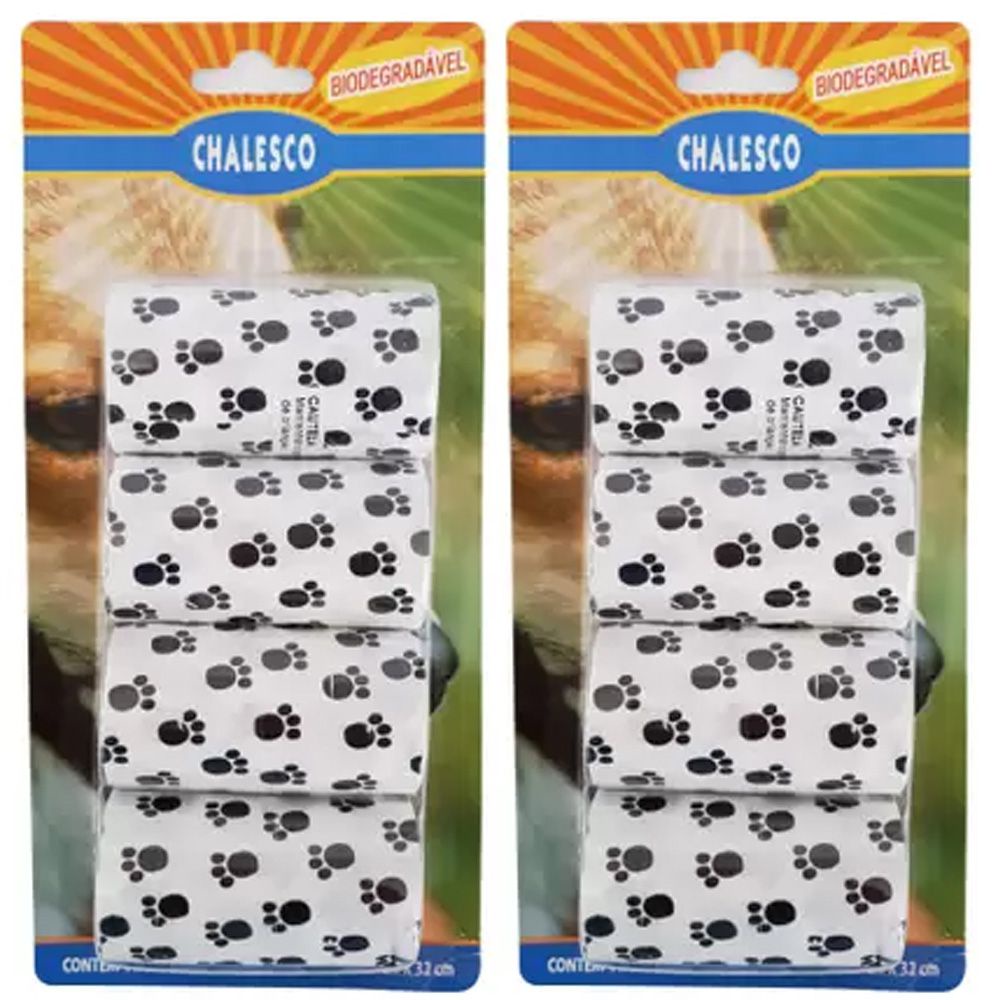 2 Cartelas de Refil de Saquinhos Sacola Cata caca Chalesco - Sacolas Biodegradáveis pega fezes - Branco
