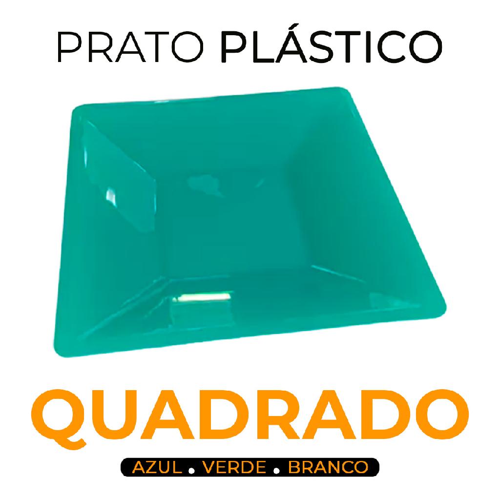 Prato Plástico Para Refeição Em Plástico Colorido Quadrado