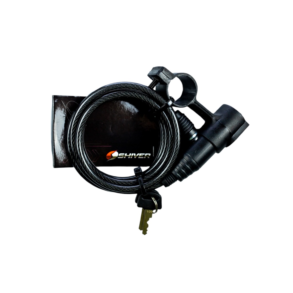 CADEADO ESPIRAL MOTO BIKE COM CHAVE 6X1500MM COM SUPORTE