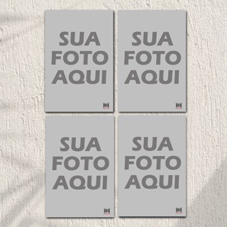 Kit 4 Quadros Decorativos Personalizados Fotos Imagens Para Quarto Sala