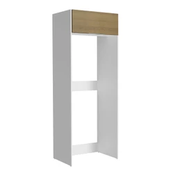 Porta Geladeira Madesa Stella 1 Porta Basculante - Branco/Rustic