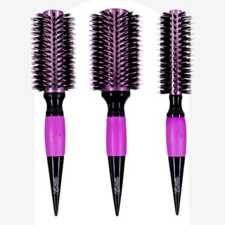 Kit 3 Escovas De Cabelo Profissionais Thermal Metallic Modelo Brilho Rosa
