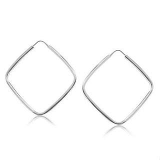 Brinco de Argola Prata 925 Quadrada Fio Quadrado - 3 Tamanhos