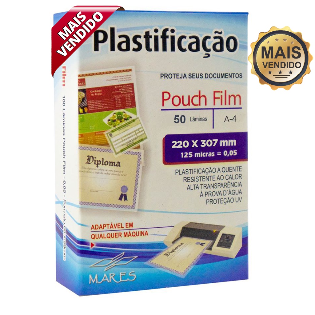 Polaseal A4 50 folhas Plástico para Plastificação Pouch-Film 0,05 220x307 em Oferta na Shopee