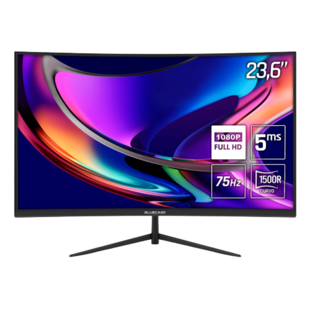 Monitor Led 23.6 75hz Borda Infinita Curvo Full Hd Branco/Preto Hdmi