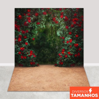Fundo Fotográfico Flores Rosas Cenário Floresta Painel Em Tecido Sublimado - FFJ-115 em Oferta na Shopee