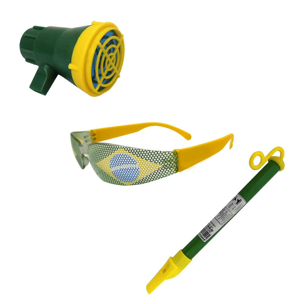 Kit do Brasil Torcedor Brasileiro do Infantil 3 Peças