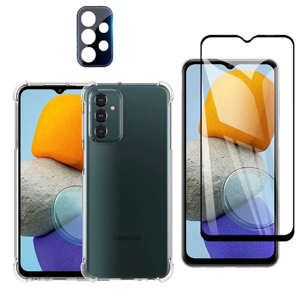 Kit 3x1 Capa Capinha Galaxy M23 Antiqueda + Película 5D Frontal Ceramica + Película de Câmera