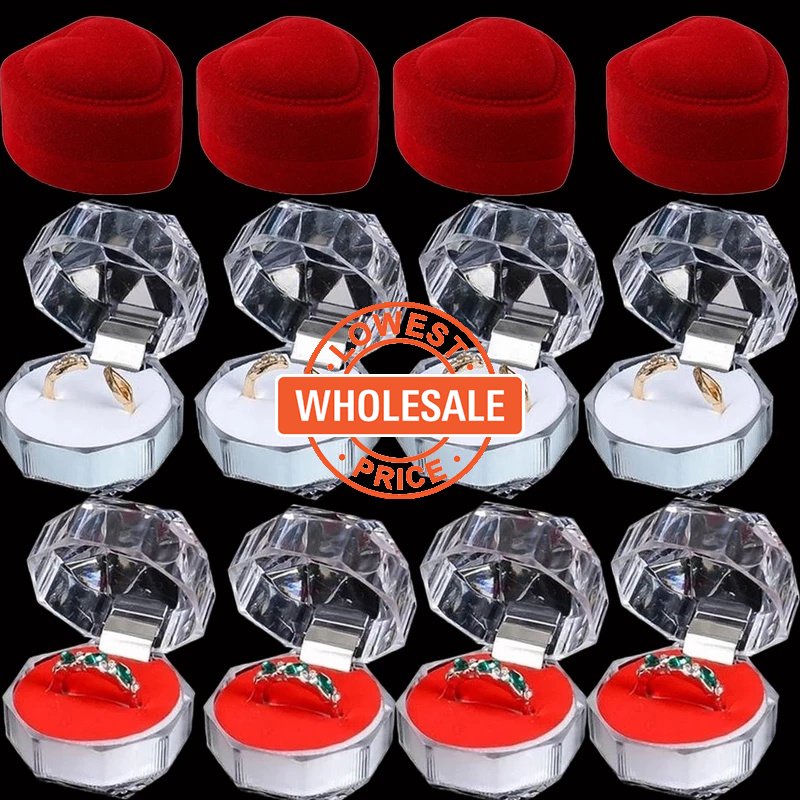 Caixa De Brincos Vermelha Transparente De Casamento Armazenamento Organizador De Embalagem Transporte Mini Joias