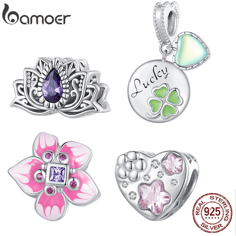 Bamoer S925 Pingente Retro E Simples Série Contas De Plantas Para Jóias De Moda Diy Bracelete - Fashion Accessories