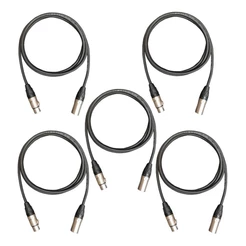 5 Kit Cabos Microfone/dmx - Xlr/canon Balanceado 5 Metros