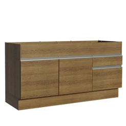 Balcão de Pia Armário de Cozinha 150 cm 2 Portas e 2 Gavetas (Sem Tampo e Pia) Rustic Glamy Madesa