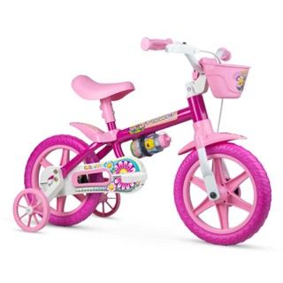 Bicicleta Infantil Aro 12 Nathor Flower com Cestinha