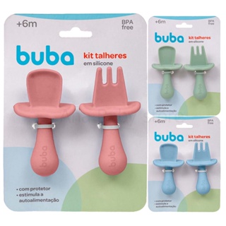 Kit Talher De Treinamento Buba Silicone Garfo E Colher em Silicone Colher em Oferta na Shopee