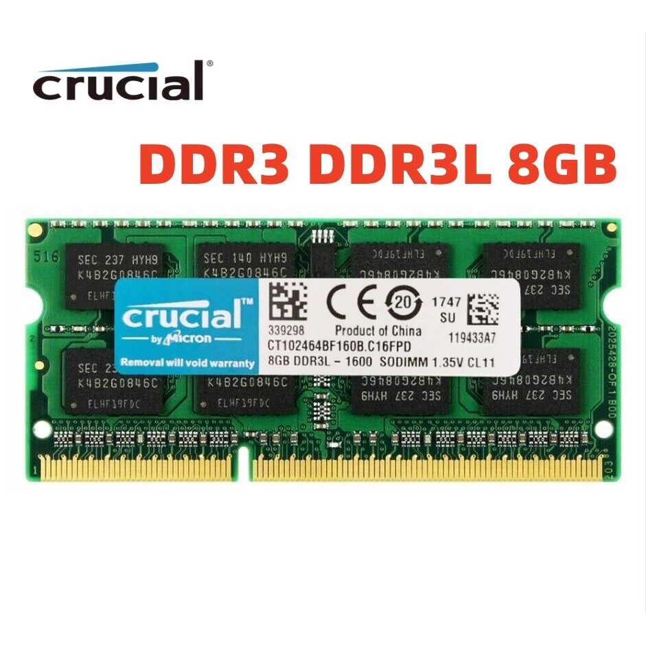 Crucial DDR3 DDR3L 4GB 8GB 1066MHZ 1333MHZ 1600MHZ 1.35V SO-DIMM ...