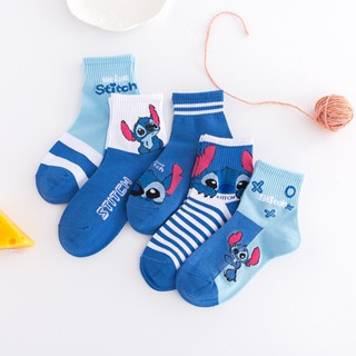 5/PCS Disney Cute Stitch Meias De Algodão Para Meninos E Meninas