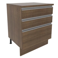 Balcão Armário de Cozinha 60 cm 3 Gavetas Rustic Glamy Madesa