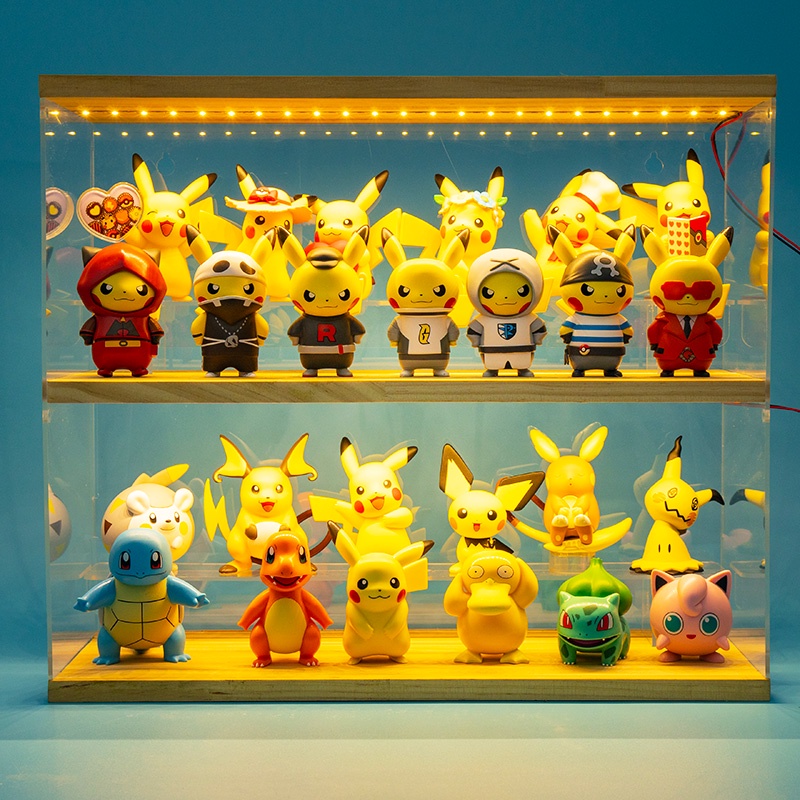 Pokemon figuras de ação pikachu original girando topo dos desenhos animados  girando batalha jogo presente aniversário
