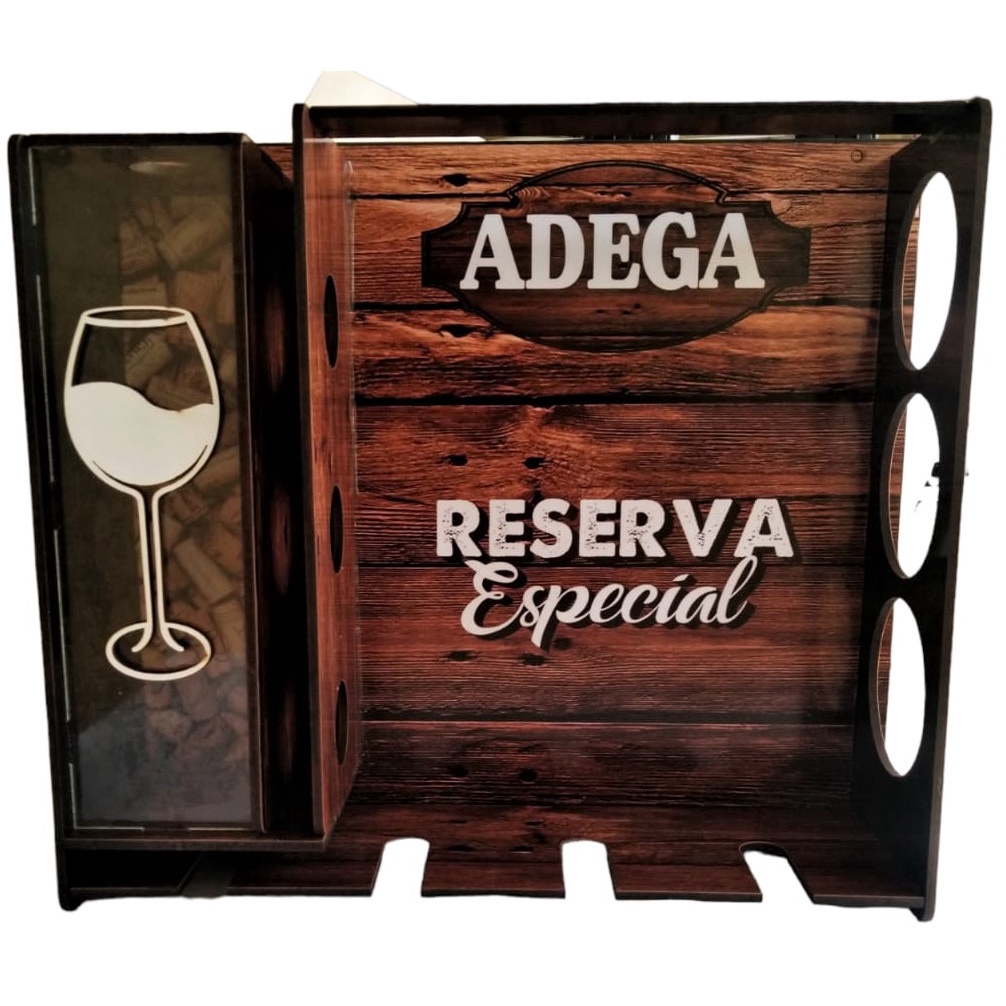 Adega De Parede Barzinho  Em Mdf Decoração Porta Taças e Vinhos