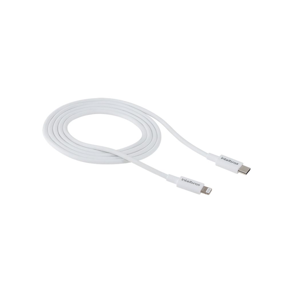 Cabo USB-C - Lightning 1,2m PVC branco Intelbras EUCL 12PB em Oferta na Shopee