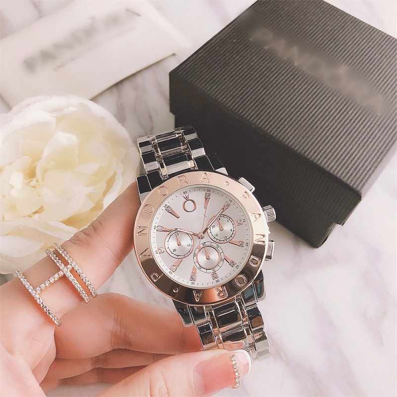 Relógio De Pulso Pandora Masculino E Feminino Com Pulseira De Aço