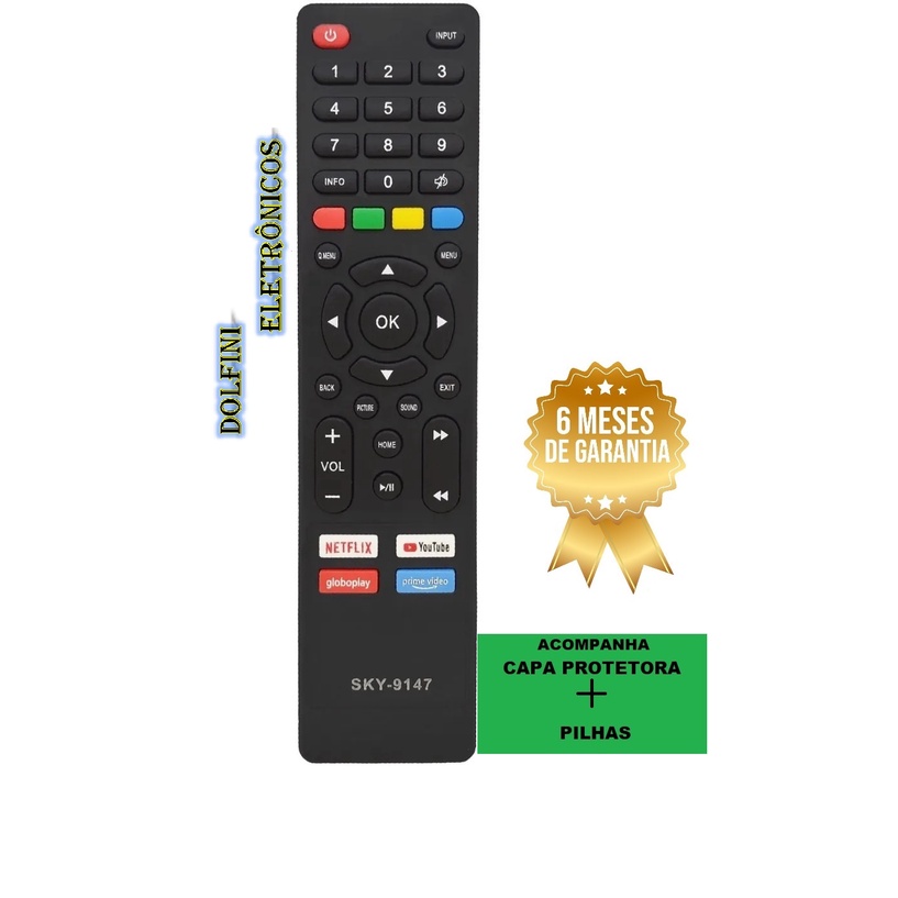 Controle remoto compatível para Tv Multilaser Smar Tl016 tl11 tl012 TL020 , TL030 E TL035