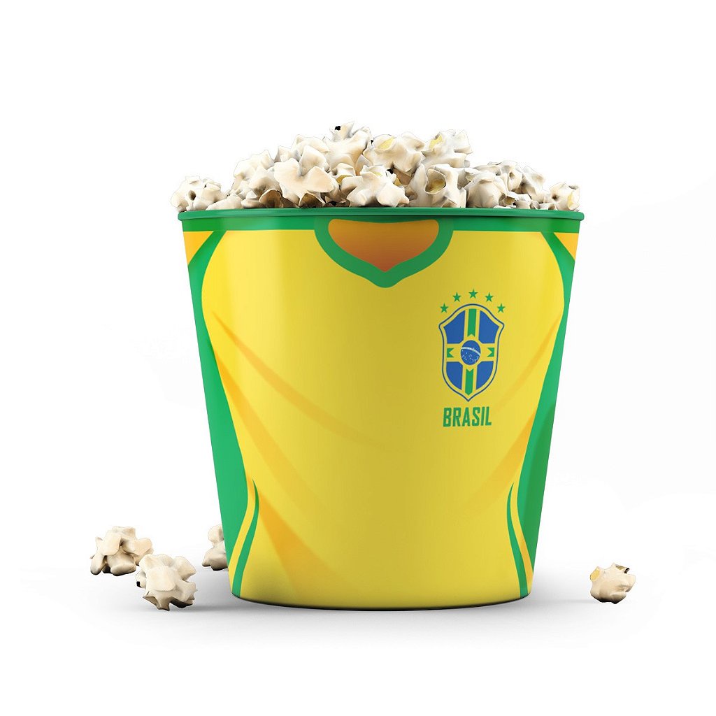 Balde de Pipoca 3,5 litros - Camisa do Brasil - Copa do Mundo