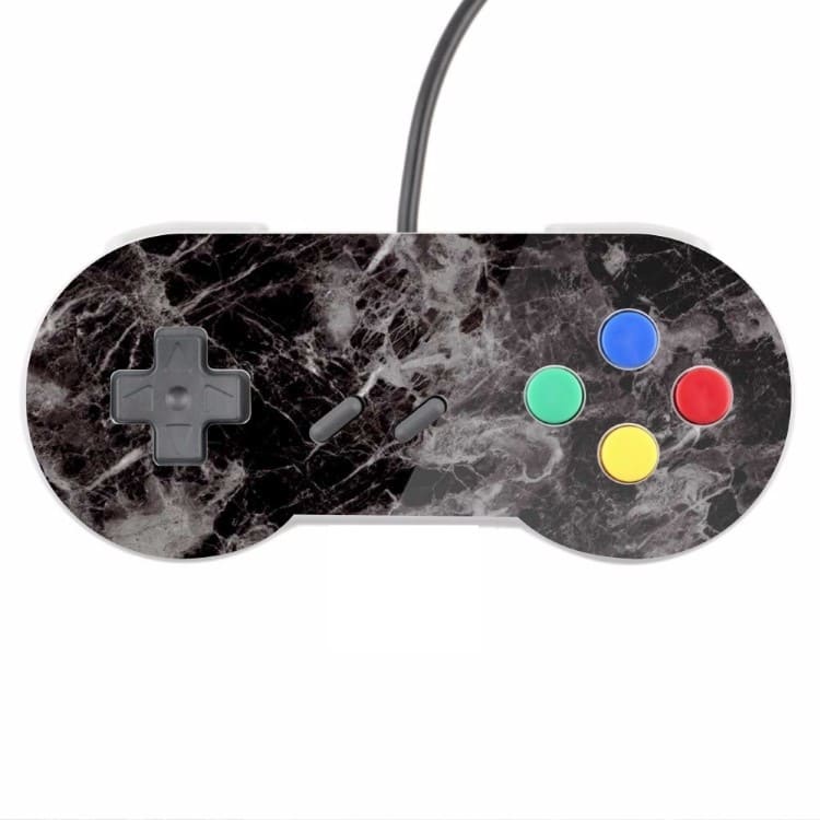 Skin Controle Snes Adesivo Nintendo Skin Pelicula Protetora Marmore Nero