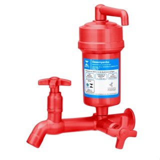 Torneira Filtro de parede Fixa Vermelha ABS em Oferta na Shopee