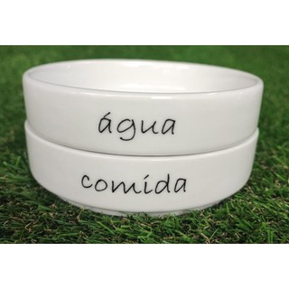 2 Pratos Para Gatos de Porcelana Raso 2ª linha 230ml Comedouro Personalizado