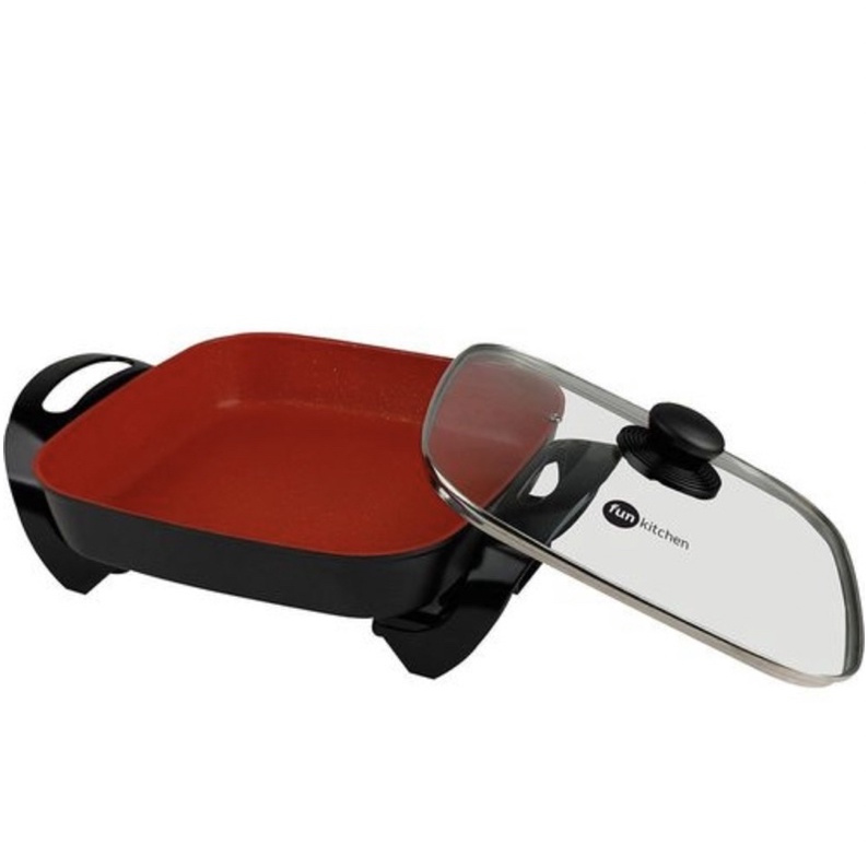Panela Elétrica Fun Kitchen Quadrada 4L 1500W Vermelha 110V Shopee Brasil