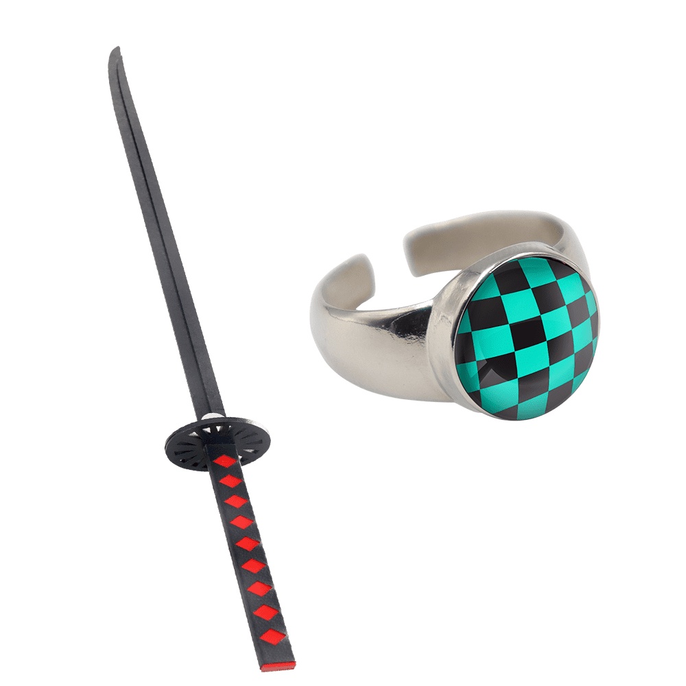 Espada Tanjiro Kamado Anel Demon Slayer Cosplay Kimetsu