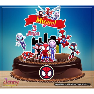 topo topper de bolo personalizado Spidey e seus Amigos Espetaculares / Homem Aranha